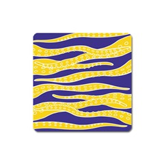 Yellow Tentacles Square Magnet by jumpercat