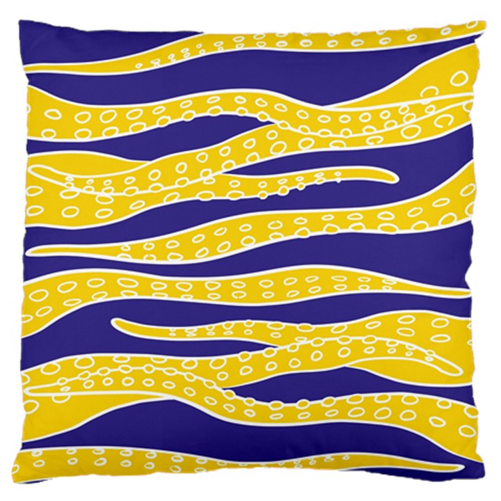 Yellow Tentacles Standard Flano Cushion Case (One Side)