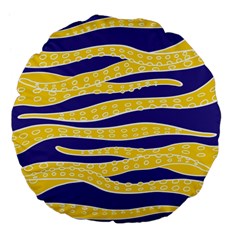 Yellow Tentacles Large 18  Premium Flano Round Cushions by jumpercat