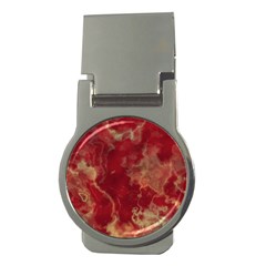 Marble Red Yellow Background Money Clips (round)  by Nexatart