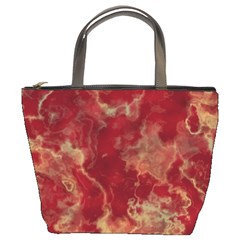 Marble Red Yellow Background Bucket Bags by Nexatart