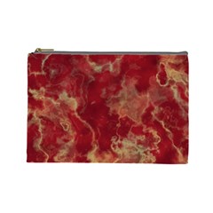 Marble Red Yellow Background Cosmetic Bag (large)  by Nexatart