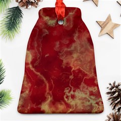 Marble Red Yellow Background Bell Ornament (two Sides)