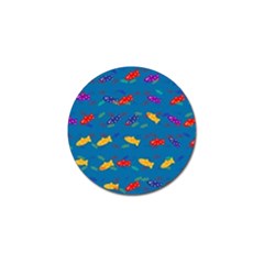 Fish Blue Background Pattern Texture Golf Ball Marker by Nexatart