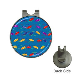 Fish Blue Background Pattern Texture Hat Clips With Golf Markers by Nexatart