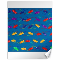 Fish Blue Background Pattern Texture Canvas 18  X 24   by Nexatart