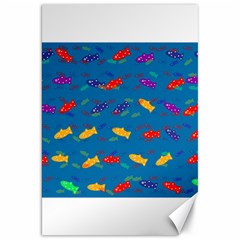 Fish Blue Background Pattern Texture Canvas 20  X 30   by Nexatart