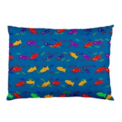 Fish Blue Background Pattern Texture Pillow Case by Nexatart