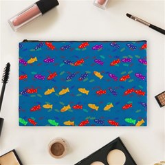 Fish Blue Background Pattern Texture Cosmetic Bag (large)  by Nexatart