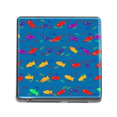 Fish Blue Background Pattern Texture Memory Card Reader (square) by Nexatart