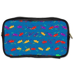 Fish Blue Background Pattern Texture Toiletries Bags 2-side by Nexatart