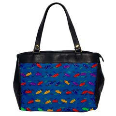 Fish Blue Background Pattern Texture Office Handbags by Nexatart