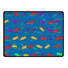 Fish Blue Background Pattern Texture Double Sided Fleece Blanket (small)  by Nexatart