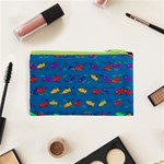 Fish Blue Background Pattern Texture Cosmetic Bag (XS) Back