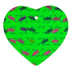 Fish Aquarium Underwater World Heart Ornament (two Sides) by Nexatart