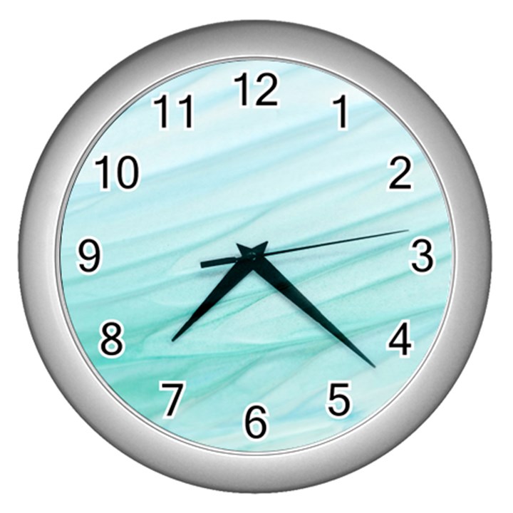 Texture Seawall Ink Wall Painting Wall Clocks (Silver) 