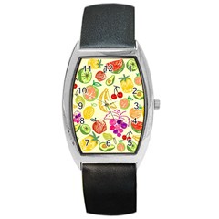 Seamless Pattern Desktop Decoration Barrel Style Metal Watch by Nexatart