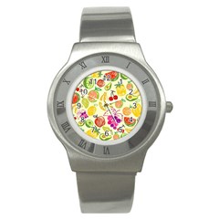 Seamless Pattern Desktop Decoration Stainless Steel Watch by Nexatart