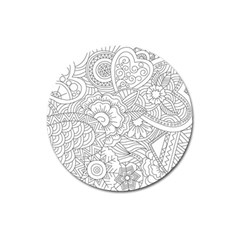 Ornament Vector Retro Magnet 3  (round)