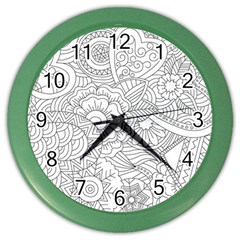 Ornament Vector Retro Color Wall Clocks by Nexatart