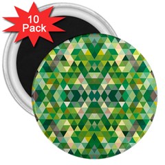 Forest Abstract Geometry Background 3  Magnets (10 Pack)  by Nexatart