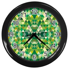 Forest Abstract Geometry Background Wall Clocks (black) by Nexatart