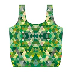 Forest Abstract Geometry Background Full Print Recycle Bags (l)  by Nexatart