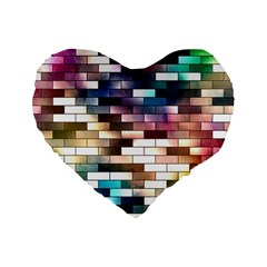 Background Wall Art Abstract Standard 16  Premium Flano Heart Shape Cushions by Nexatart