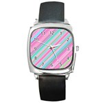 Background Texture Pattern Square Metal Watch Front