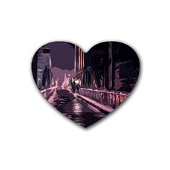 Texture Abstract Background City Rubber Coaster (heart)  by Nexatart