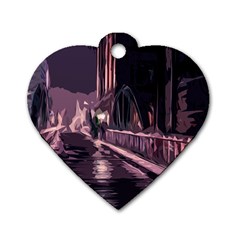 Texture Abstract Background City Dog Tag Heart (one Side) by Nexatart