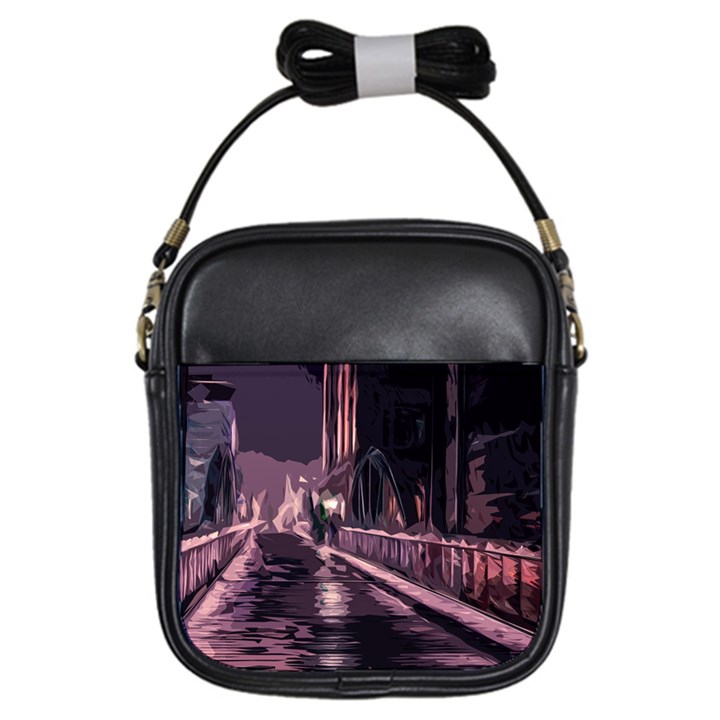 Texture Abstract Background City Girls Sling Bags