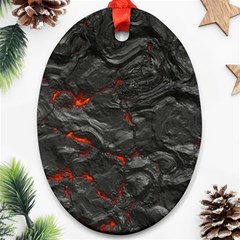 Rock Volcanic Hot Lava Burn Boil Ornament (oval) by Nexatart