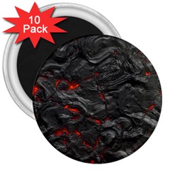 Rock Volcanic Hot Lava Burn Boil 3  Magnets (10 Pack)  by Nexatart