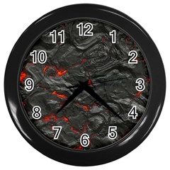 Rock Volcanic Hot Lava Burn Boil Wall Clocks (black) by Nexatart