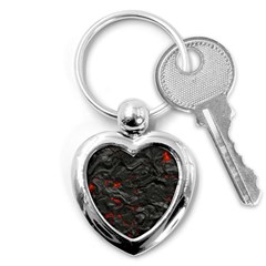 Rock Volcanic Hot Lava Burn Boil Key Chains (heart)  by Nexatart