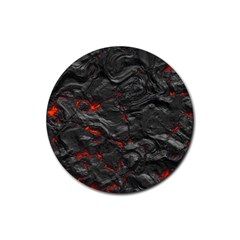 Rock Volcanic Hot Lava Burn Boil Rubber Coaster (round)  by Nexatart