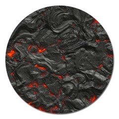 Rock Volcanic Hot Lava Burn Boil Magnet 5  (round) by Nexatart