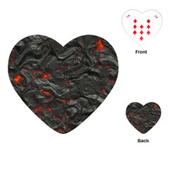 Rock Volcanic Hot Lava Burn Boil Playing Cards (heart)  by Nexatart