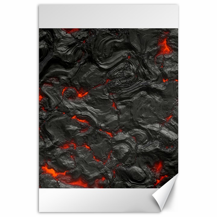 Rock Volcanic Hot Lava Burn Boil Canvas 24  x 36 