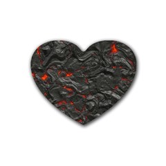 Rock Volcanic Hot Lava Burn Boil Rubber Coaster (heart)  by Nexatart