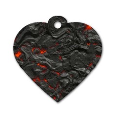 Rock Volcanic Hot Lava Burn Boil Dog Tag Heart (one Side) by Nexatart