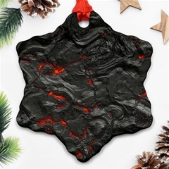 Rock Volcanic Hot Lava Burn Boil Ornament (snowflake) by Nexatart