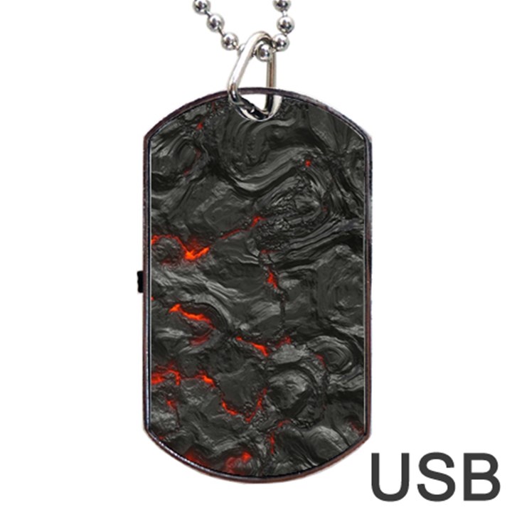 Rock Volcanic Hot Lava Burn Boil Dog Tag USB Flash (Two Sides)