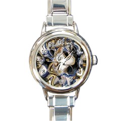 Time Abstract Dali Symbol Warp Round Italian Charm Watch by Nexatart