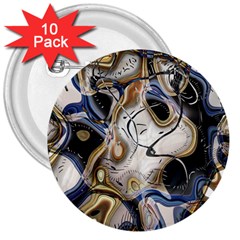 Time Abstract Dali Symbol Warp 3  Buttons (10 Pack)  by Nexatart