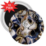 Time Abstract Dali Symbol Warp 3  Magnets (10 pack)  Front