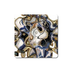 Time Abstract Dali Symbol Warp Square Magnet by Nexatart