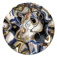 Time Abstract Dali Symbol Warp Magnet 5  (round) by Nexatart