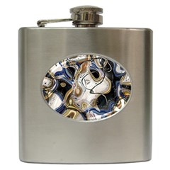 Time Abstract Dali Symbol Warp Hip Flask (6 Oz) by Nexatart